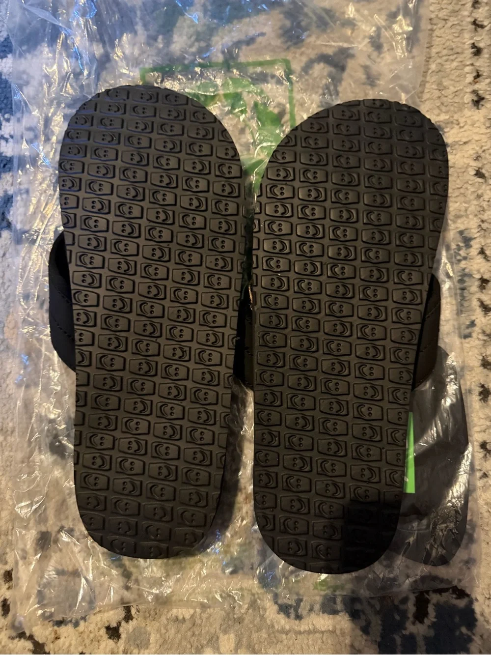 Brand New Sanuk Black Flip Flops